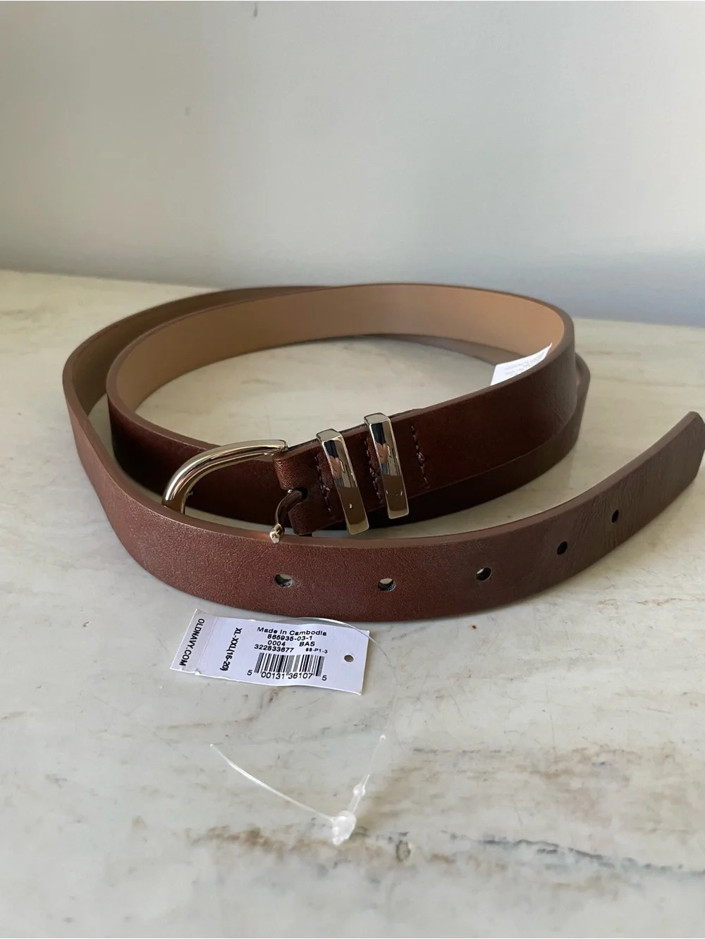 Classic Brown faux Leather Womens Belt - Brown xxl